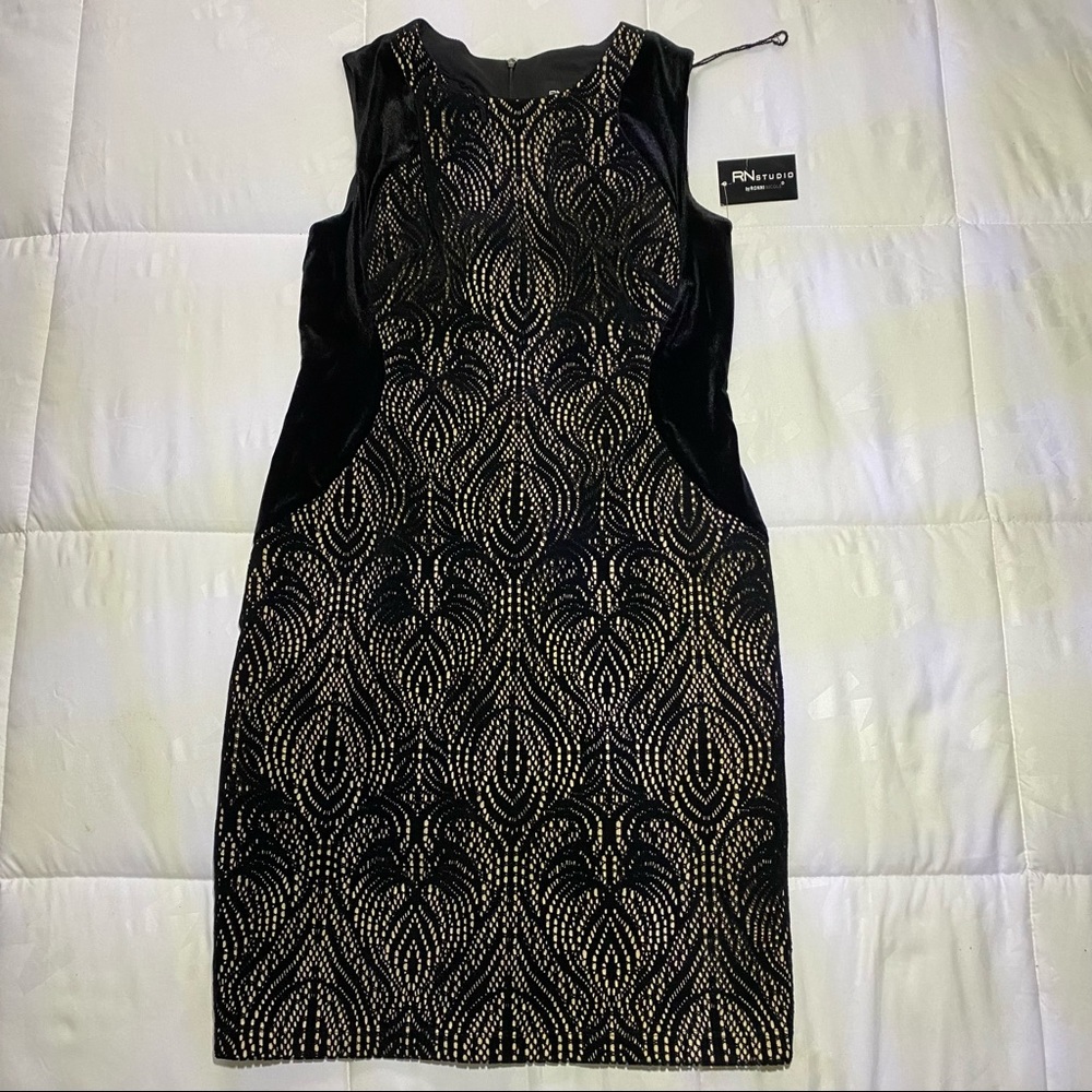 RN Studio Black velvet dress